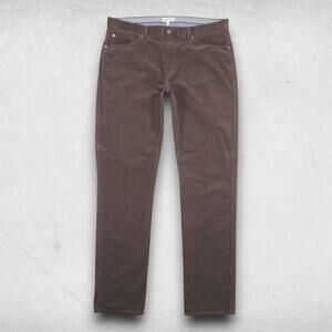 Peter Millar Corduroy Pants Men 36 Brown Flat Front Preppy Smart Casual Office